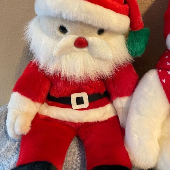 TY 1999 & 2000 15 inch(!!!) Santa and Snowman Plush Set - Picture 2 of 12